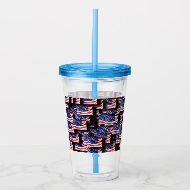 USA Flaggor Patriotic Roligt Take Away Mugg (Framsida)