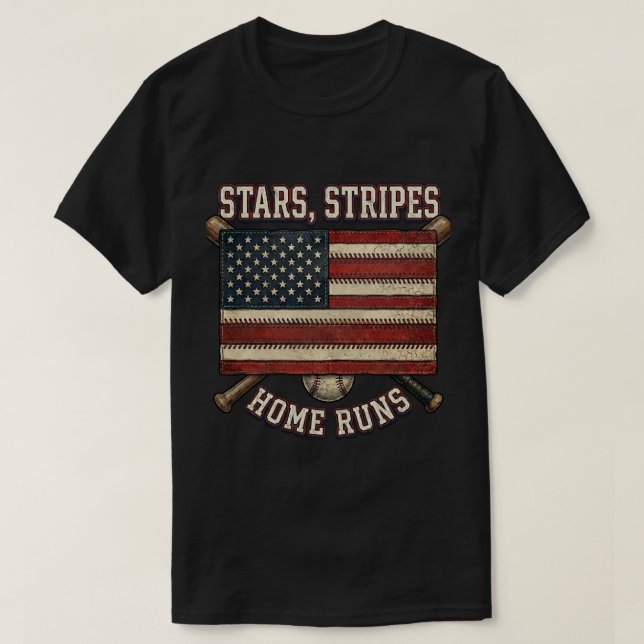 USA-flaggpresent: Stjärnstripor hemmamatcher baseb T Shirt (Design framsida)
