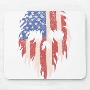 USA Flagskalle Skägg Distressed Patriotisk Desig Musmatta