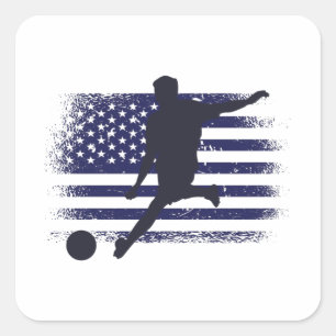 USA: Fläkt Jersey Shirt American Flagga Fyrkantigt Klistermärke