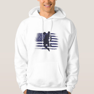 USA: Fläkt Jersey Shirt American Flagga Hoodie