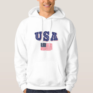 USA: Fläkt Jersey Shirt American Flagga Hoodie
