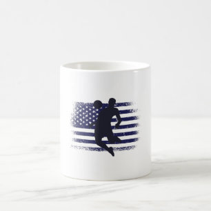 USA: Fläkt Jersey Shirt American Flagga Kaffemugg