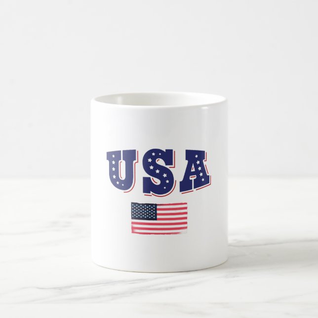 USA: Fläkt Jersey Shirt American Flagga Kaffemugg (Center)