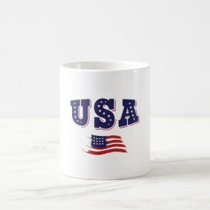 USA: Fläkt Jersey Shirt American Flagga Kaffemugg
