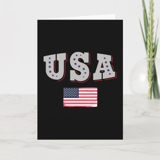 USA: Fläkt Jersey Shirt American Flagga Kort (Framsida)