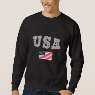 USA: Fläkt Jersey Shirt American Flagga Lång Ärmad Tröja