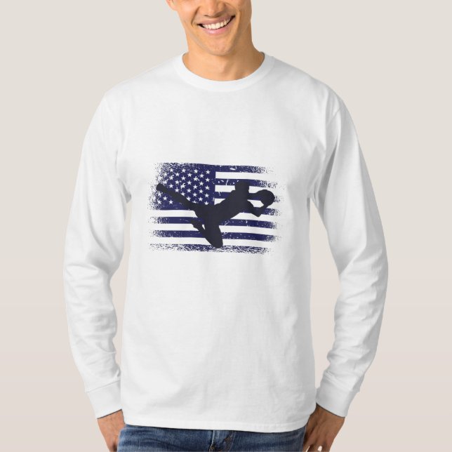 USA: Fläkt Jersey Shirt American Flagga T (Framsida)