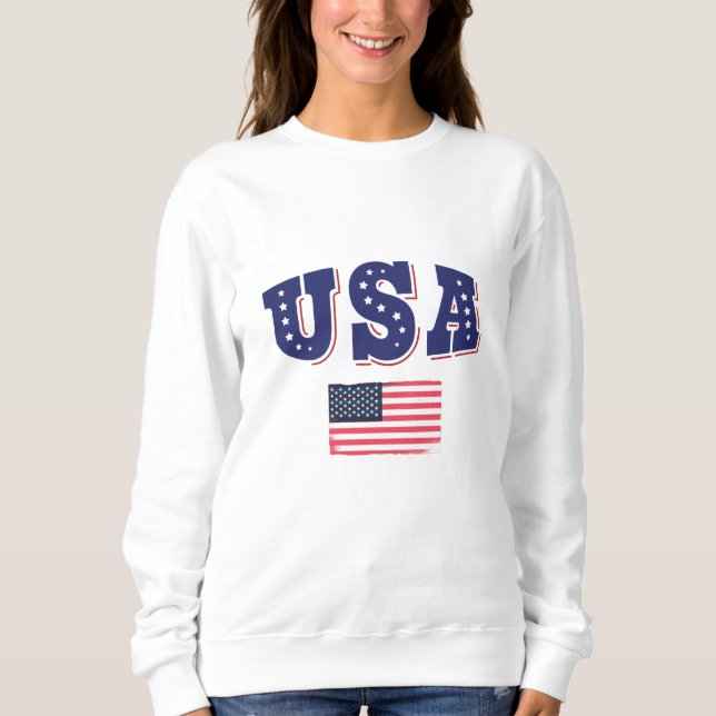 USA: Fläkt Jersey Shirt American Flagga T Shirt (Framsida)