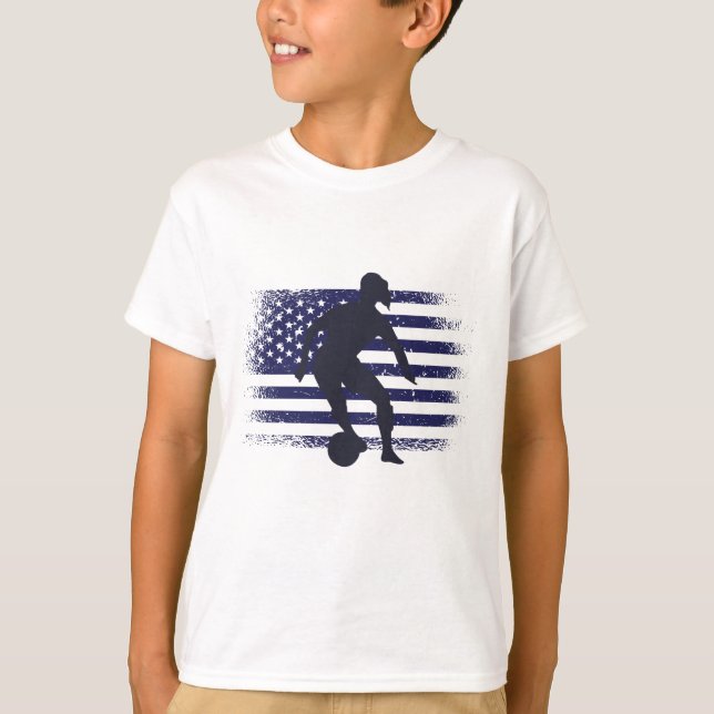 USA: Fläkt Jersey Shirt American Flagga T Shirt (Framsida)