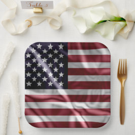 USA Flapping Flagga Red, White Rand, Starry Blue