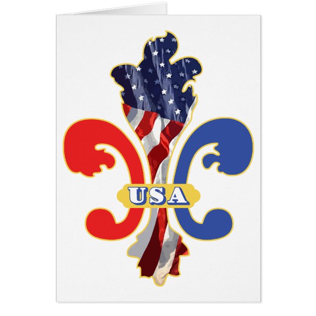 USA Fleur de lis Hälsningskort (Framsidan)