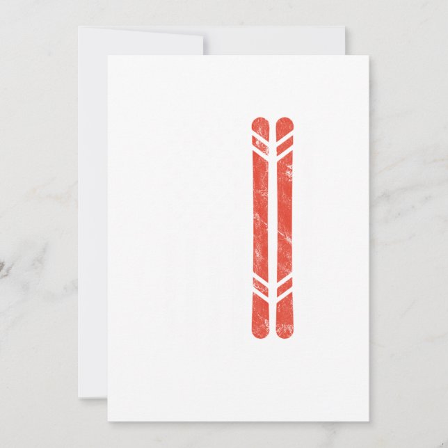 USA Flog Ski Skier Skiing Winter Sports Mountains Inbjudningar (Framsida)