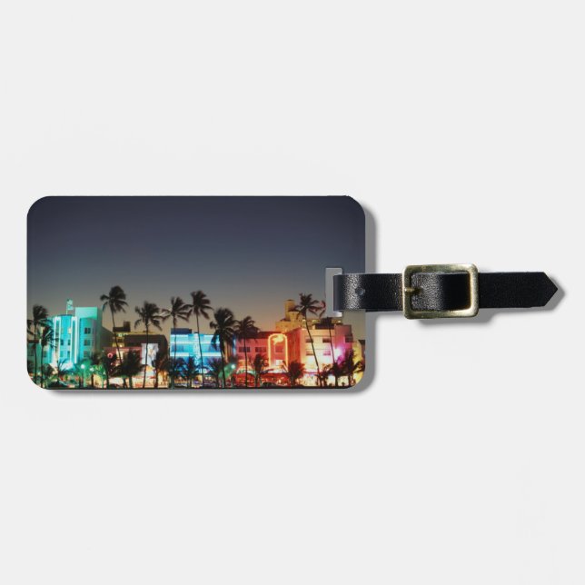 USA, Florida, Miami Beach, Ocean Drive, Art Deco Bagagebricka (Horisontell Framsida)