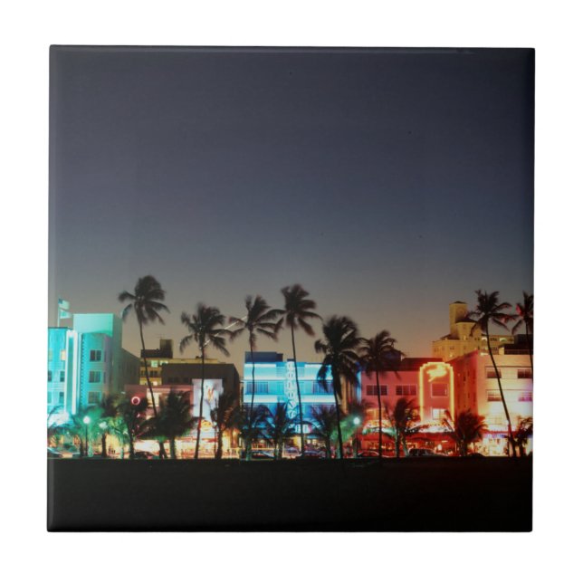 USA, Florida, Miami Beach, Ocean Drive, Art Deco Kakelplatta (Framsidan)