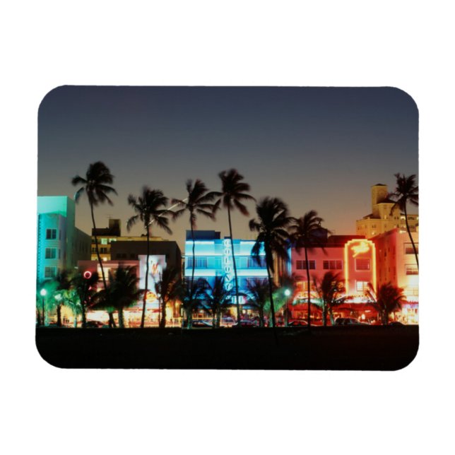 USA, Florida, Miami Beach, Ocean Drive, Art Deco Magnet (Horisontell)
