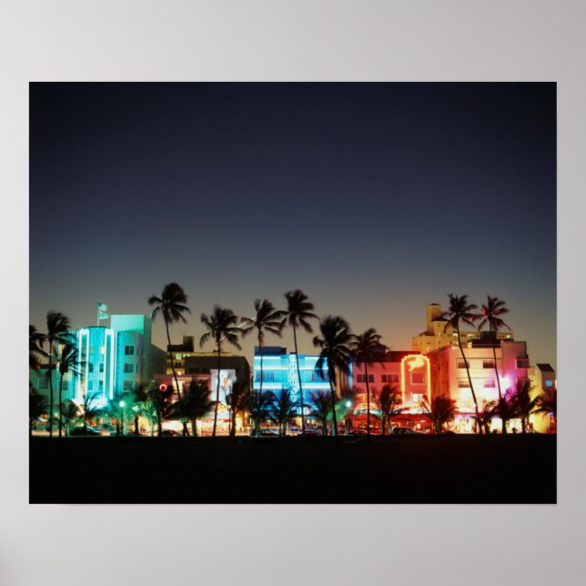 USA, Florida, Miami Beach, Ocean Drive, Art Deco Poster (Framsidan)