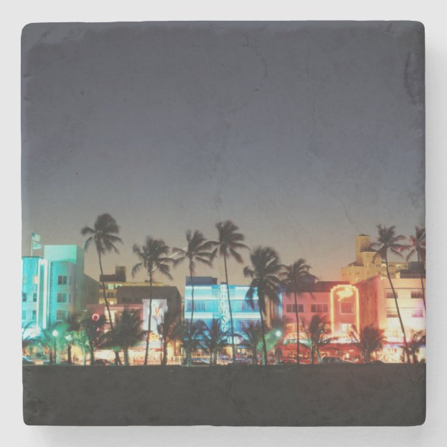 USA, Florida, Miami Beach, Ocean Drive, Art Deco Stenunderlägg (Framsidan)