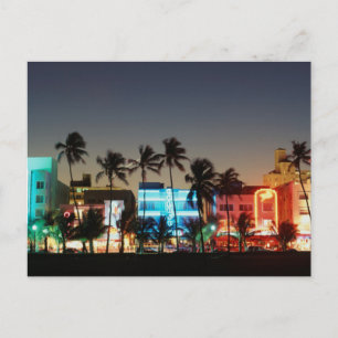 USA, Florida, Miami Beach, Ocean Drive, Art Deco Vykort