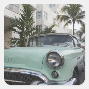 USA, Florida, Miami Beach: South Beach, 1956 3 Fyrkantigt Klistermärke