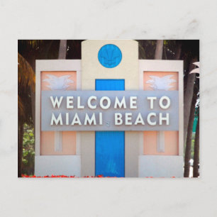 USA - Florida - Miami Beach - Välkomsttecken Vykort