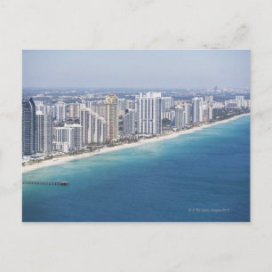 USA, Florida, Miami, Cityscape med strand 2 Vykort