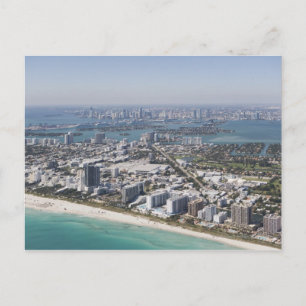 USA, Florida, Miami, Cityscape med strand 3 Vykort