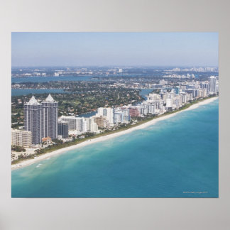 USA, Florida, Miami, Cityscape med strand Poster