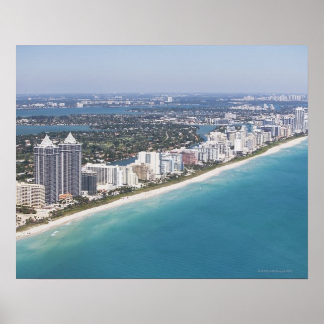 USA, Florida, Miami, Cityscape med strand Poster (Framsidan)