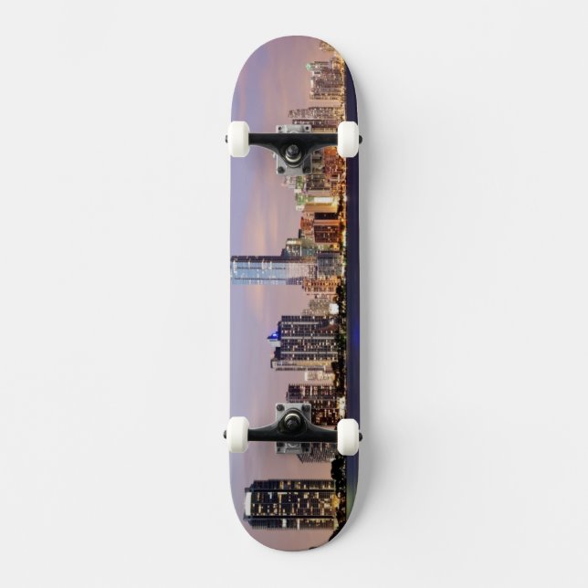 USA Florida, Miami horisont på skymning 2 Skateboard Bräda 20,5 Cm (Framsida)