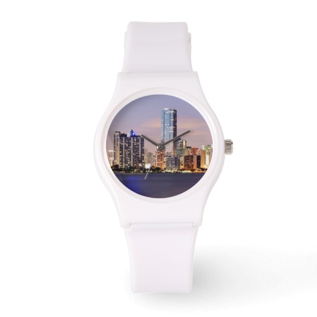 USA, Florida, Miami skyline vid skymt 2 Armbandsur (Framsida)