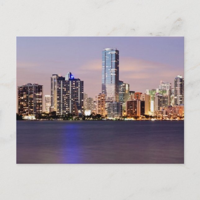 USA, Florida, Miami skyline vid skymt 2 Vykort (Framsida)