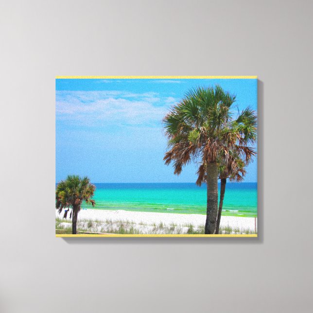 USA, Florida. Palmer på Smaragdkusten Canvastryck (Framsida)