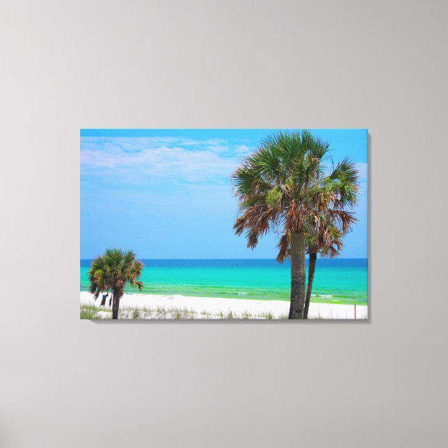 USA, Florida. Palmer på Smaragdkusten Canvastryck (Framsida)