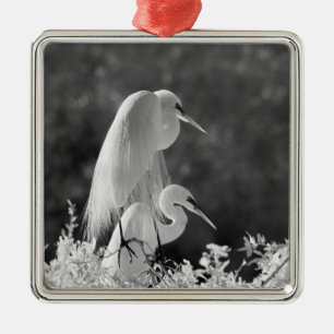 USA, Florida, Sillgarderob (Ardea alba) infraröd Julgransprydnad Metall