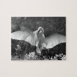 USA, Florida, Silltrut (Ardea alba) infraröd 2 Pussel