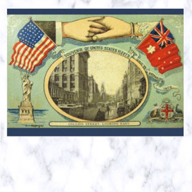 USA-flottor besöker Australien 1908 Vykort (Skapare uppladdad)