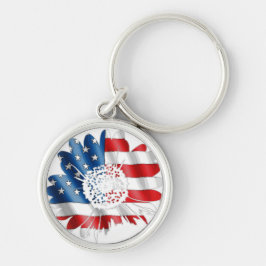 USA Flower Nyckelring