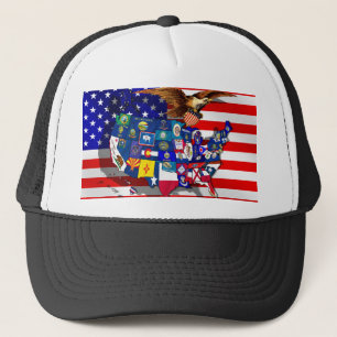 USA för flagga för amerikanörnUS stater Keps