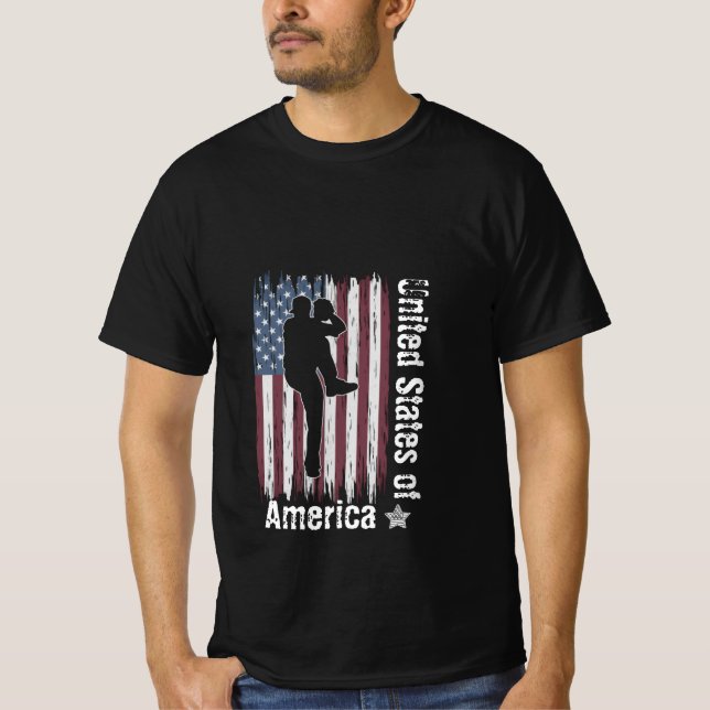 USA för hans svarta T Shirt (Framsida)