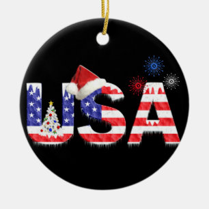 USA för jul Julgransprydnad Keramik