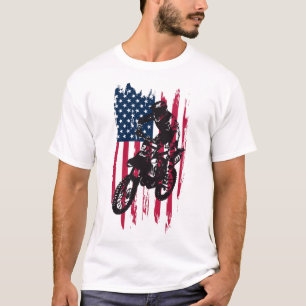 USA för Motocross för vintagesmutscykel T Shirt