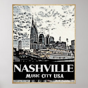 USA för Nashville musikstad affisch