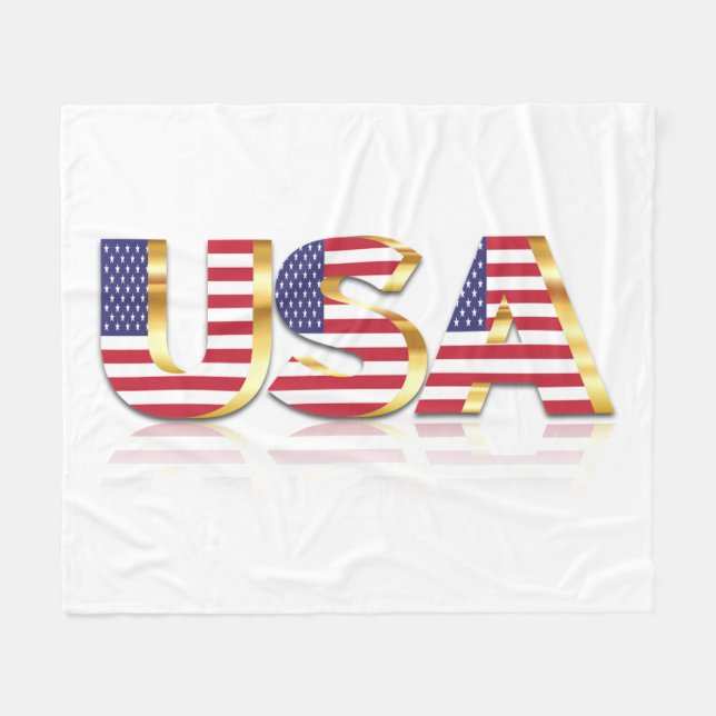 USA - Förenta staterna - Flagga - Patriotic  Fleecefilt (Framsidan (Horisontell))