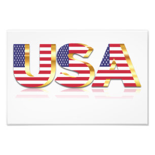 USA - Förenta staterna - Flagga - Patriotic Fototryck