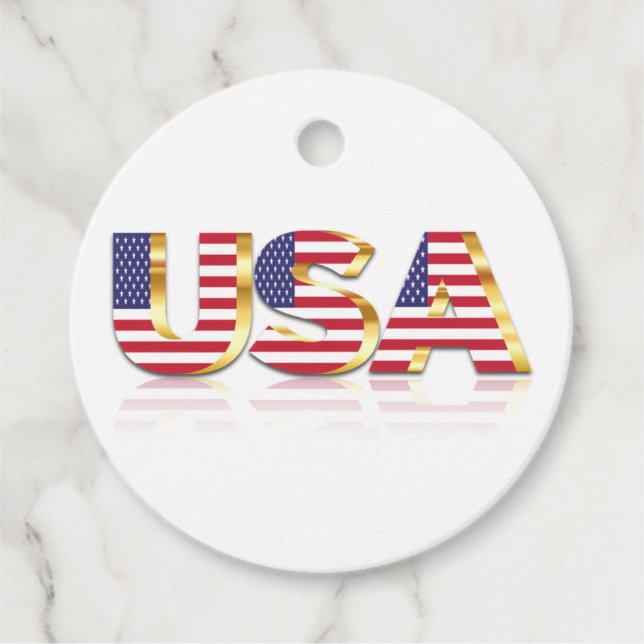 USA - Förenta staterna - Flagga - Patriotic  Gåvor Etiketter (Framsida)
