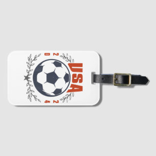 USA Fotboll 2024 Stjärnor & Lagerkrans Vintage Bagagebricka