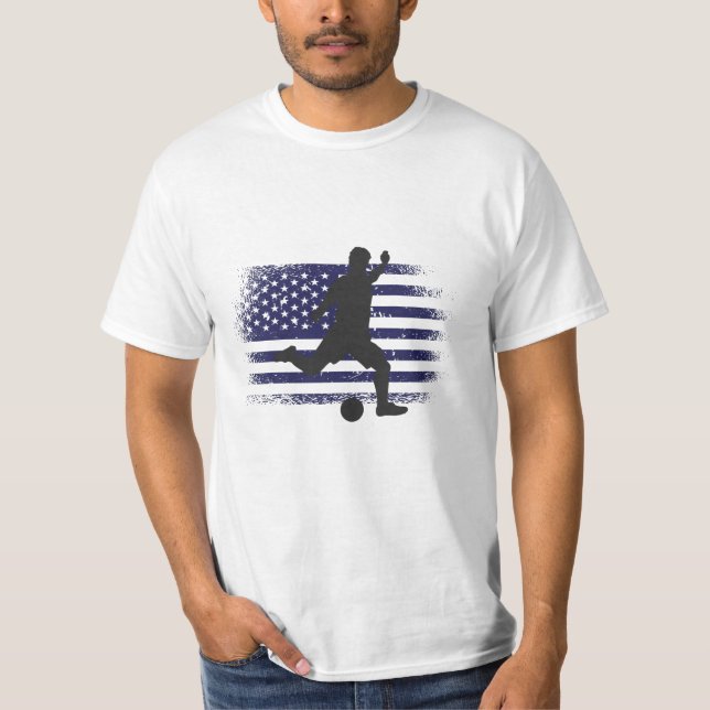 USA Fotboll Fan Jersey Tröja Amerikansk Flagga (Framsida)