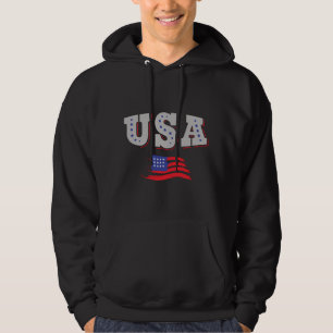 USA Fotboll Fan Jersey Tröja Amerikansk Flagga Hoodie