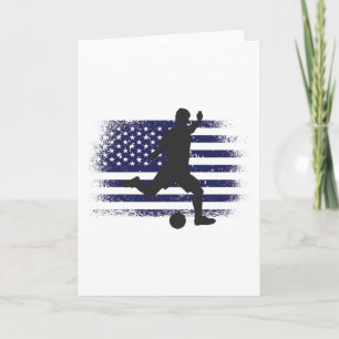 USA Fotboll Fan Tröja Shirt Amerikansk Flagga Kort